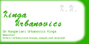 kinga urbanovics business card